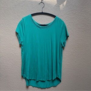 Alfani Green Scoop Hem Top Size XL | Short Sleeve Stretch Tee | Easy Everyday